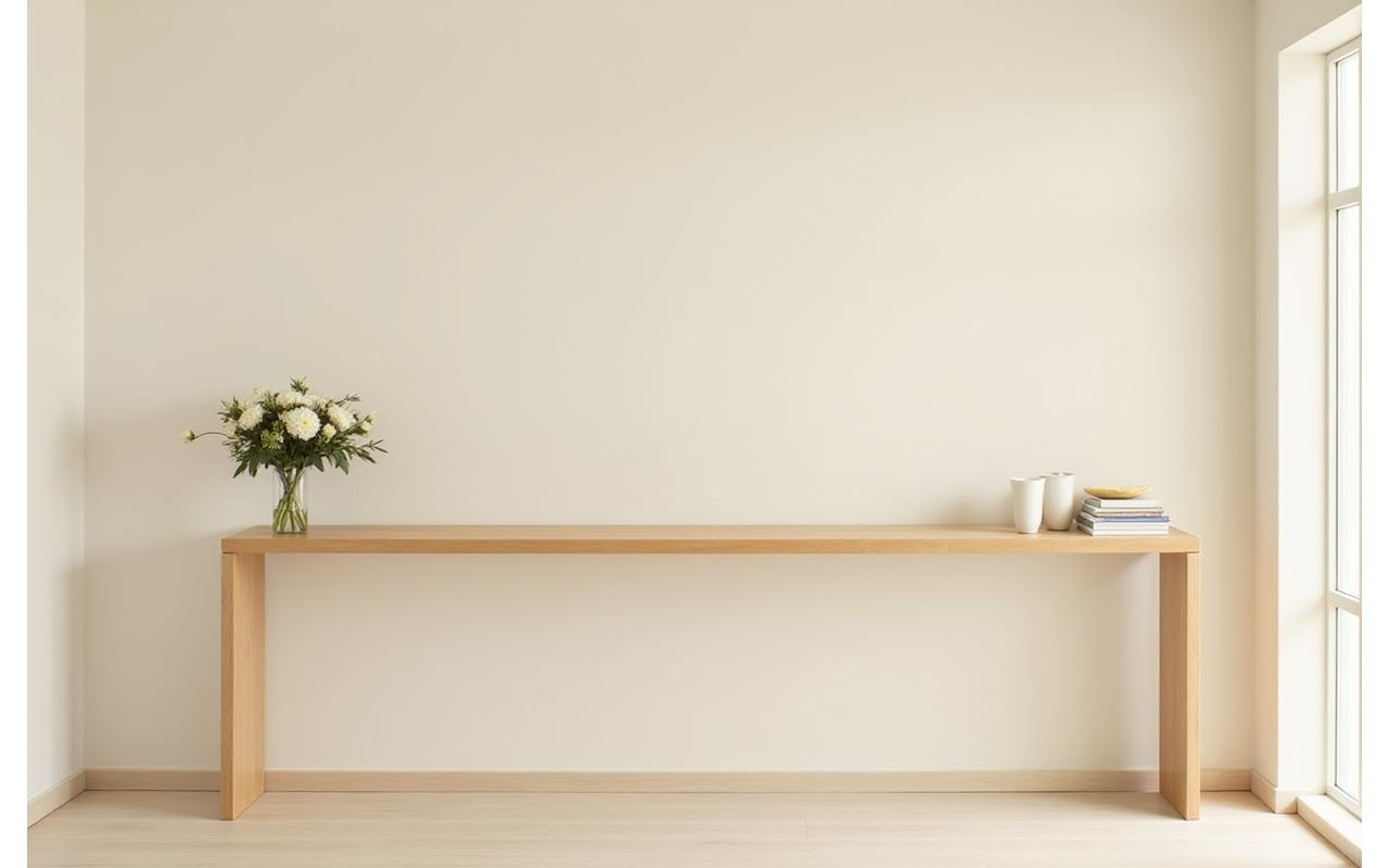 楓材のコンソールテーブル 全体