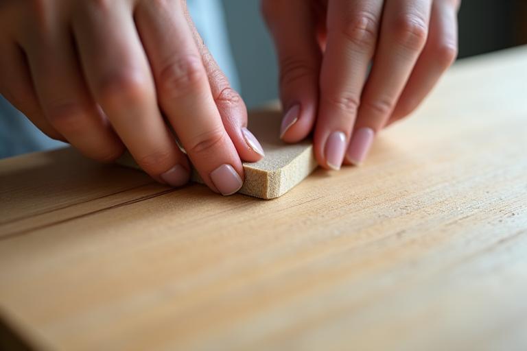 職人が細かく表面を研磨し、滑らかな触り心地に仕上げている様子